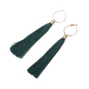 🔸2 for $15🔸Forest Green Tassel Earrings